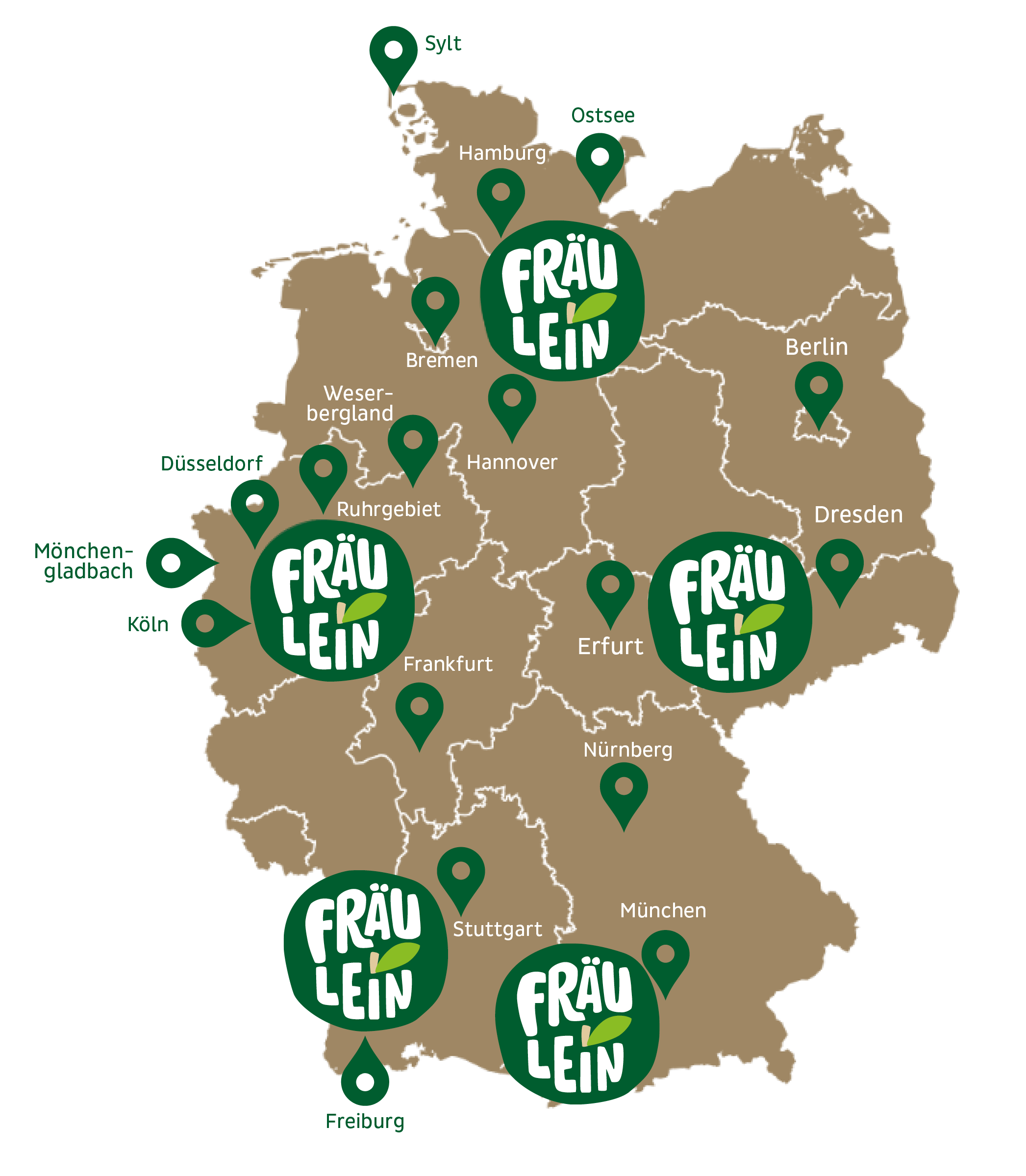 Deutschlandkarte Anbaugebiete und Megamärsche